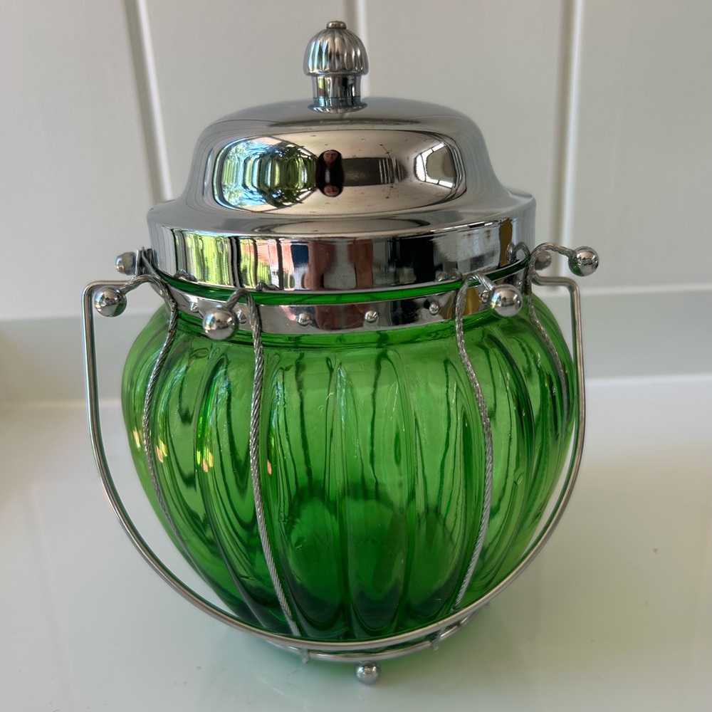 Green Glass Musical Candy Dish